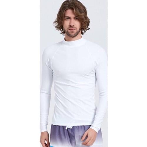 SBART Men Super Elastic Swimsuit Long sleeved Rashguard Surf Swimwear Quick drying Rash Guard Sunscreen Beach Diving UV T-shirt