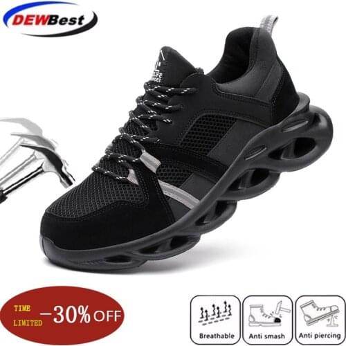 The new breathable mesh fabric is light and comfortable, anti-smashing and puncture-proof safety shoes, steel toe cap work shoes