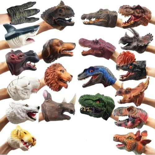 New style Soft Doll Dinosaure Hand Puppets Figure Head Animal Arm Dino Toys For Stories Gift Children Model World