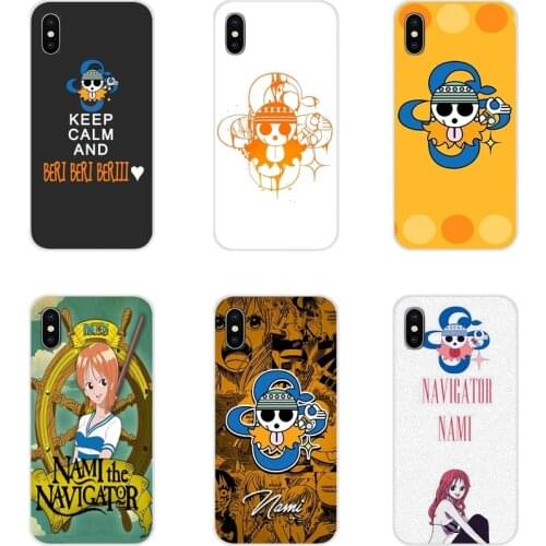 Transparent TPU Covers For Samsung Galaxy J1 J2 J3 J4 J5 J6 J7 J8 Plus 2018 Prime 2015 2016 2017 anime One Piece Nami skull flag