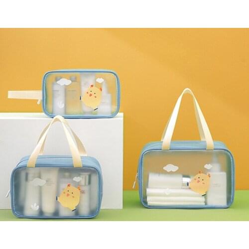 PVC Transparent Makeup Wash Storage Bag Waterproof Toiletry Large-Capacity Womens Portable Traveling Handbags Tote Accessories