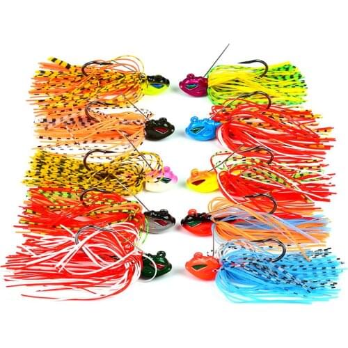 8cm 13g Colorful Buzzbait Fishing Lure Silicone Skirts Snakehead Jig Bait with Lifelike Eyes