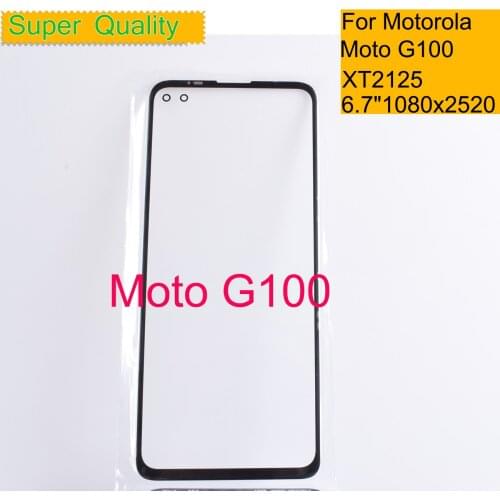 10Pcs/Lot For Motorola Moto G100 XT2125 Touch Screen Front Outer Glass Panel Lens For Moto G100 LCD Glass With OCA Glue