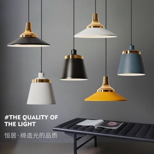 Nordic Pendant Lights For Home Lighting Modern Hanging Lamp Wooden Aluminum Lampshade LED Bulb Bedroom Kitchen Light 90-260V E27