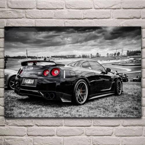Sports Car Racing Nissan GTR Super Car Poster Wall Art Pictures Painting Wall Art for Living Room Home Decor (No Frame)
