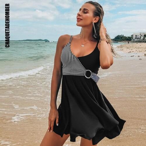 Tankini 2021 Women Sexy Printed Skirt Swimsuit Summer Stripe Wave point Womens Two-pieces Sport Push Up Swimming Suit Beachwea