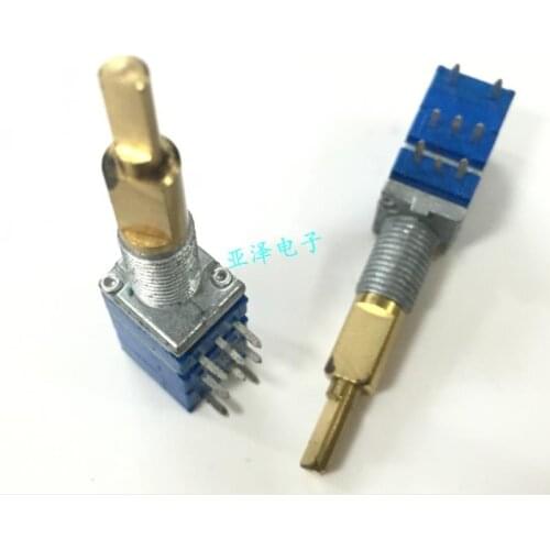 1pcs Taiwan 09 type precision potentiometer, double shaft double connection, B1M and A10K two kinds of resistance, double sw