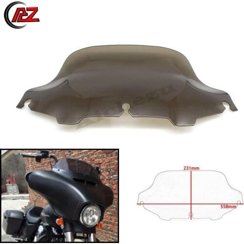 ACZ Motorcycle Smoke Color 8" Wave Windshield Windscreen for Harley Touring Electra Street Glide 1996 - 2013