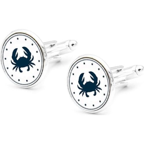 XK-5HXK0148 French Suits Cufflinks with Crab Pattern Retro Men Shirts Sleeve Nails Male Cuff Link for Collection