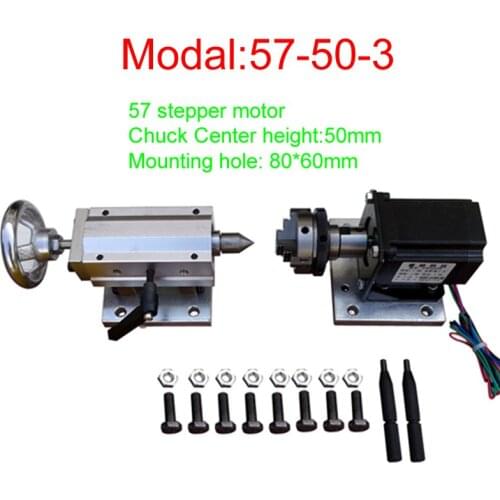 CNC Rotary Axis tailstock with 50mm 3-Jaw Chuck for CNC Router milling machine CNC3040 6040 free tax to RU