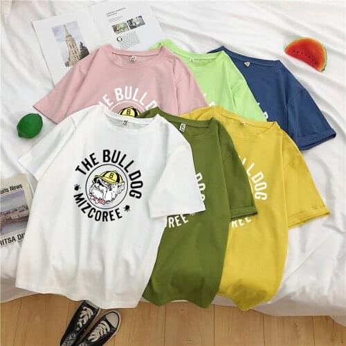 Plus Size Printed Short Sleeve T-Shirts Women Summer Loose Casual Tees O-Neck Basis Tops Harajuku Girls Coupon T-Shirts M-2XL