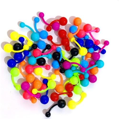 10/20/30PCS Mix Belly Button Piercing 14G belly Bar Bulk Acrylic Navel Piercing Lot Navel Bar Set Piercing Umbigo Body Jewelry