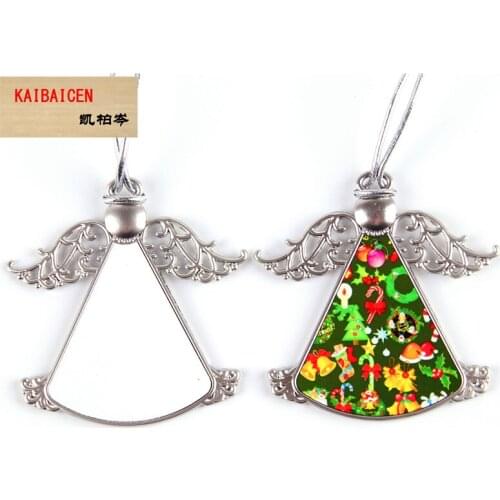 100pcs/Lot Fashion DIY Blank Sublimation Metal snowflake Round aeolian bells Christmas ornament For Heat Transfer printing