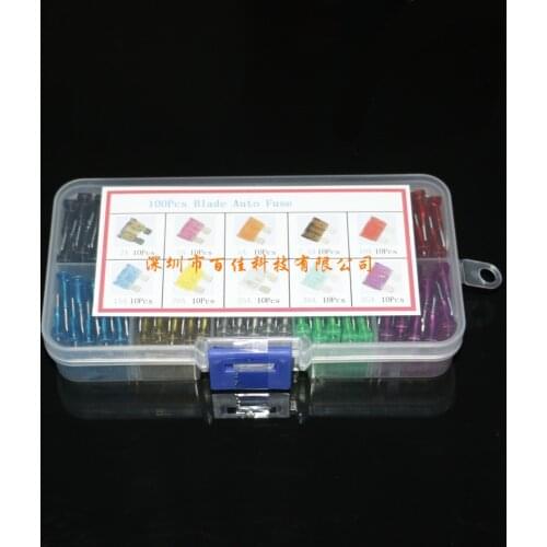 100Pcs boxed 10 kinds specifications × 10Pcs color insert type medium 19x5x18.5mm car fuse wire