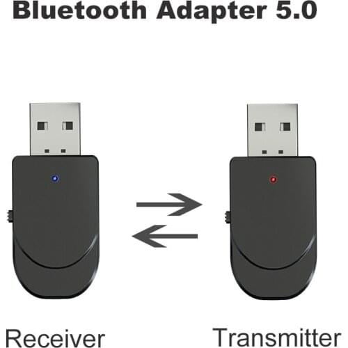 2 in 1 Bluetooth 5.0 Stereo Audio Transmitter Receiver Wireless Music Adapter Mini 3.5mm AUX For Car Radio TV Mp3 Speaker