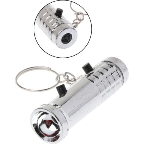 2 In 1 Mini LED Keychain White LED Torch Light and UV Purple Flashlight Keyring
