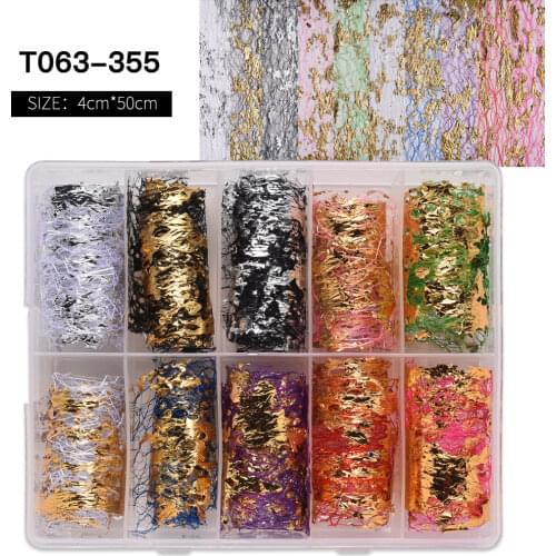 4cm*50cm Gold Foil Paper Resin Silicone Mold Fashionable DIY Nail Material Colorful Mesh Epoxy Filler Design Decorative Art