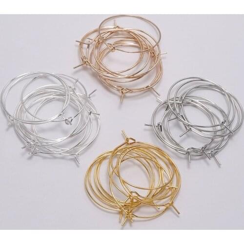 50PCS Charm Beading Hoop Loop Earring Ear Wire Big Circle For DIY Jewelry Making
