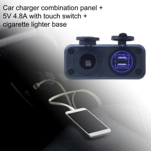 AOC4113-R/B/G-Z Car Charger Dual USB Socket 12-24V Cigarette Lighter Adapter for Automobiles Kit