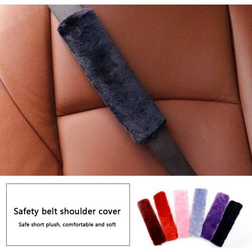 Car Seat Belt Cover Fluffy Auto Seatbelt Safety Belt Shoulder Pad Protector Adults Kids Car Interior Accessories 2pcs