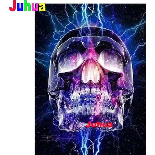 5D DIY Diamond Painting Abstract art, painted Colorful Skull cross stitch full square/round diamond mosaic embroidery Sale