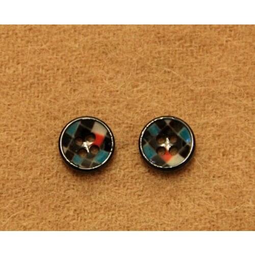 Free shipping 100pcs/lot Milan style 4-holes color grid button DIY knit shirt buttons 11mm