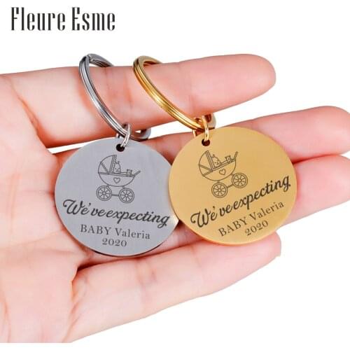 Customized Keying Newborn Baby Data Keychains Statistic Mom Dad Souvenir Key Chain Gift Fashion Strap Jewelry Gifts Anniversary