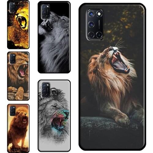 Roaring Lion Case For OPPO A9 A5 A53 A31 2020 A52 A72 A15 A83 A91 A93 A5S Find X3 Pro Reno 2 Z Funda