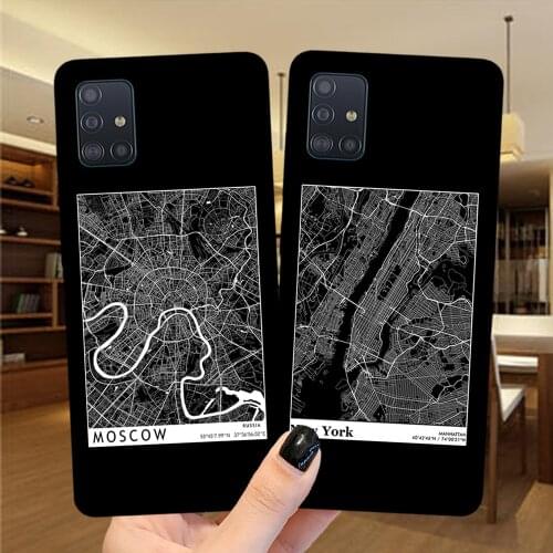 Travel Country Sketch MOSCOW City Map Case Cover For Samsung A51 A71 A01 A10 A11 A21S A20 A30 A31 A40 A41 A50 A60 A70 A7 A8 Plus