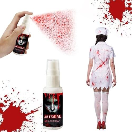 Fake Blood Spray 40ml Halloween Cos Ultra-Realistic Party Body Paint Makeup Zombie Vampire Teeth Hematopoietic Props Decoration