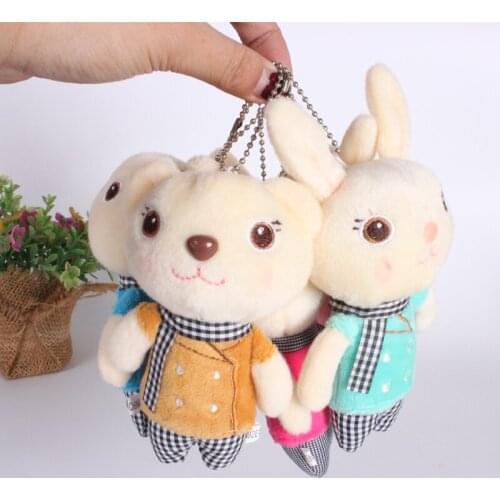Exquisite new Cute soft Obedient Cartoons Little bear rabbit baby bed pendant bag ornaments Soothing doll birthday wedding gift