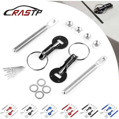 RASTP-Racing Alloy Black Bonnet Hood Pin Lock Kit Down Hood Locks Pins for Ford F250 Twin Beam 03-07 Seat 2001-2006 RS-ENL001