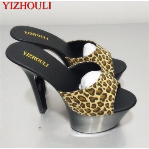 HOT SALE 6 Inch High Heel Sandals NEW Fashion Women Dress Sexy Shoes 17cm Crystal Shoes Exotic Dancer Slippers