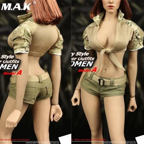 M-048 1/6 Scale Female Soldier Doll Clothes Set Womens Military Summer Clothing Hot pants suit Model For 12-inch Figure Body