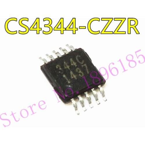 MSOP-10 CS4344-CZZR 344C CS4344 10-PIN, 24-BIT, 192KHz STEREO D/A CONVERTER