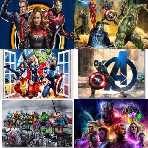 Diamond Painting Set Disney Marvel Iron Man Captain America Spiderman Hulk Mosaic Embroidery Handmade Gift Home Decoration