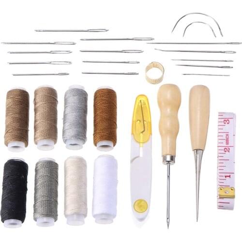 Durable 29x Leather Working Tools Kit Set Sewing Craft Supplies Stitching Making Groover DIY Handicrafts Sewing