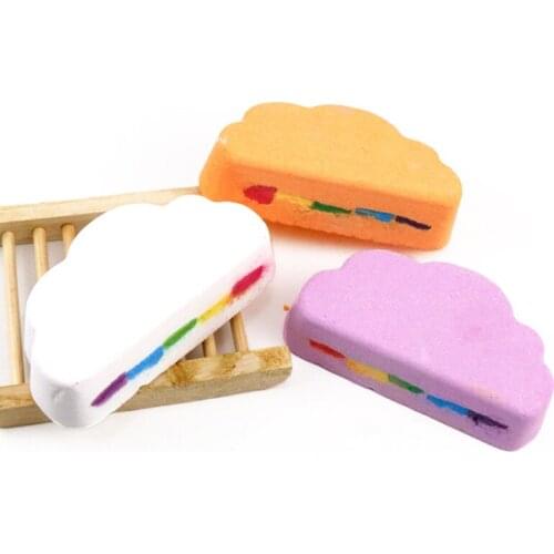 Natural Skin Care Cloud Rainbow Bath Salt Exfoliating Moisturizing Bubble Bath Ball Essential Supplies