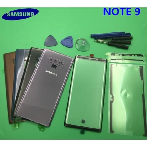 Original NEW Front Screen Glass Lens Samsung Galaxy NOTE 9 N960 N960F N9600 Rear Battery Cover Door Back Housing with Adhesive