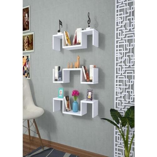 Shelf&Shelf MADE IN TURKEY Modern Shelf Color Options Living Room Wood Wall Book Holder Organizer Bookshelf Rack Bookcase