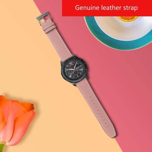 22mm genuine leather band for samsung 46 s3 bracelet Honor watch2 amazfit 3 GTR Huawei GT2 xiaomi watch color cow leather strap