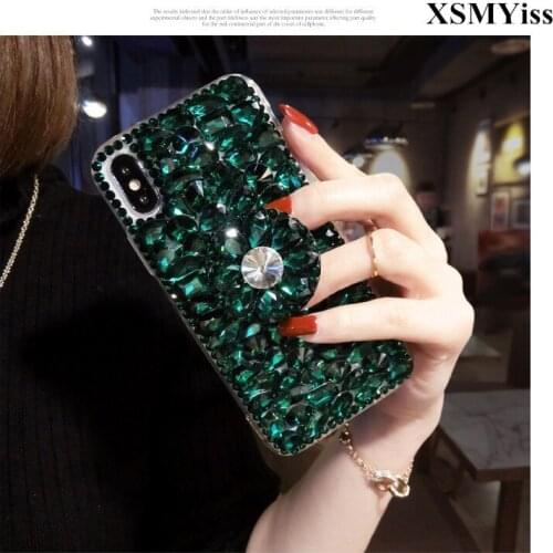 Phone Case Luxury Bling Crystal Diamonds 3D Stones stand soft Back Cover for Huawei Honor 8 9 10 20 lite 7X 8X V10 V20 Nova3 4 5