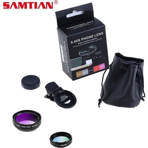 SAMTIAN 12.5X Macro Lens and 0.45X Wide Angle Lens 2 in 1 Professional HD Phone Lens Camera Lens For All Phone