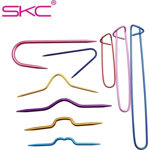 SKC 9pcs/set Aluminum Crochet Hooks U Shape Needles Twist Sewing Needles Antiskid Pins for Weaving Crochet Hooks Pin DIY Tools