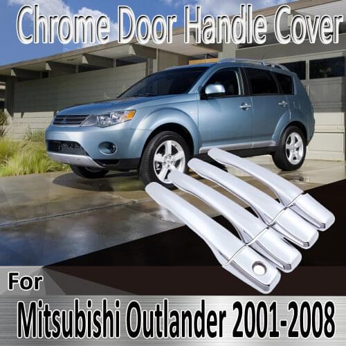 For Mitsubishi Outlander Airtrek 2001~2008 Styling Stickers Decoration Chrome Door Handle Cover paint Refit Car Accessories
