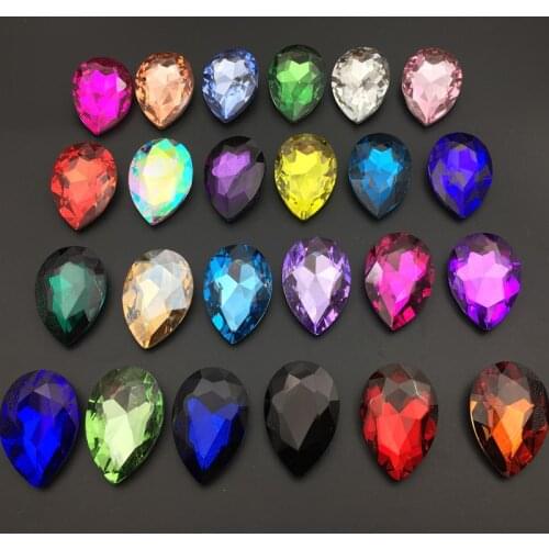 Big Size Teardrop Pointback Rhinestone More Colors Fancy Stone 30x40mm Droplet Crystals Glass Stones Jewelry Making