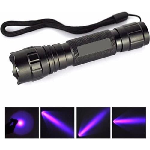 Uv Flashlight Led Wf-501b Ultraviolet Lantern Torch Fit 18650 Battery Uv Light Uv Lamp Detection Blacklight Nrj30
