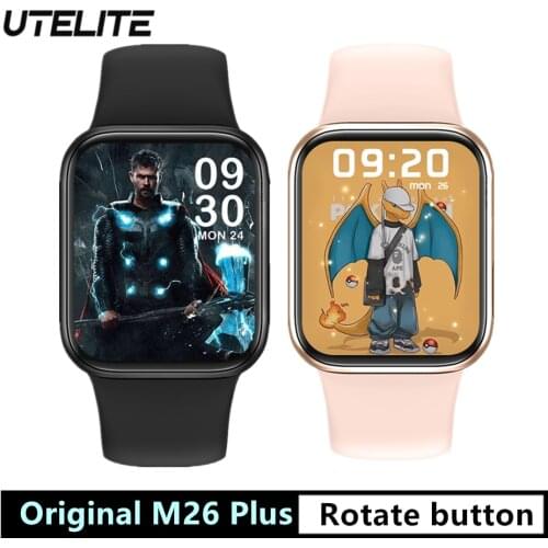 UTELITE IWO M26Plus SmartWatch 1.77 inch HD Display Bluetooth Call Wireless charger M26 Plus Fitness Watches PK iwo 13 W66 Lite