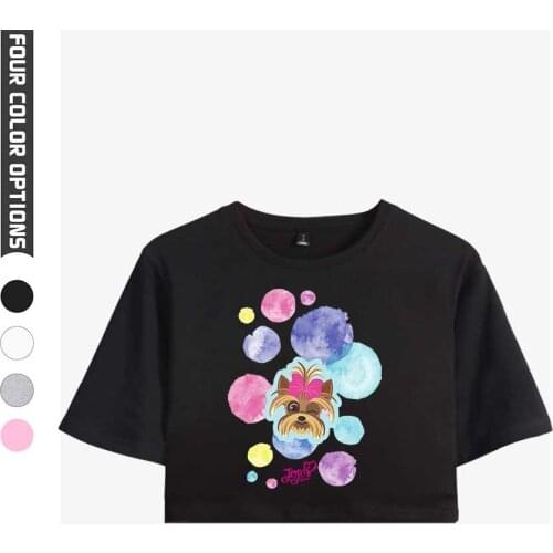 Jojo Siwa Women Print Crop Tee Short Sleeve Crop T-shirt Crop Tee Slim Fit T-shirt Short Sleeve Cropped Cotton Tee Fitted Top