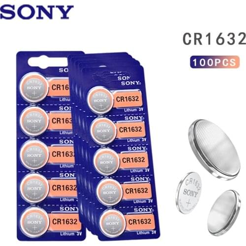 100PCS Sony CR1632 Button Battery Lithium Coin Cell Batteries 3V LM1632 BR1632 ECR1632 CR 1632 For Electronic Watch Toy
